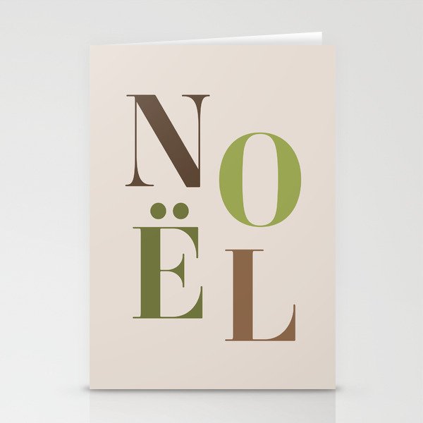 Noel in spruce green Stationery Cards