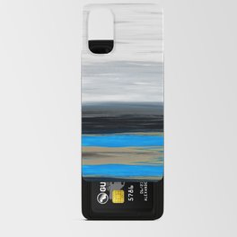 Stormy - Black White And Blue Abstract Landscape Art Android Card Case