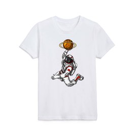 Space Astronaut Basketball Player Kids T Shirt