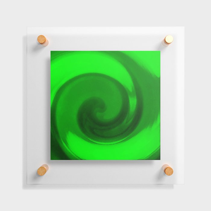 Green tie dye Floating Acrylic Print