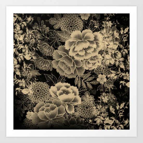 Vintage Floral Abstract Art Print