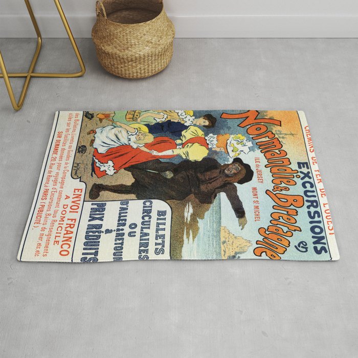 1896 Normandy Brittany Jersey travel ad Rug