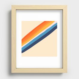 Streak - Bright Colourful Retro Abstract Minimalistic Art Design Pattern Recessed Framed Print