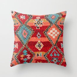 Oriental Red Moroccan Berber Style Throw Pillow