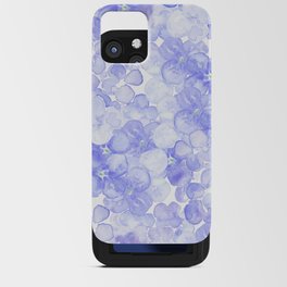 Lavender blue white watercolor hortensia hydrangea floral iPhone Card Case