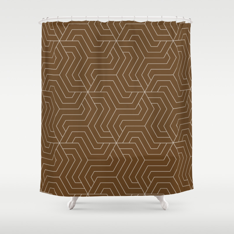 Dark Brown Brown Modern Vector Seamless Pattern Shower Curtain By Makeitcolorful Society6