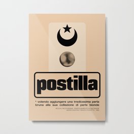 Renato Pozzetto Postilla Metal Print | Text, Stracult, Typography, Ricchiricchissimi, Retro, Vintage, Postilla, Typo, Filmitaliani, Graphicdesign 