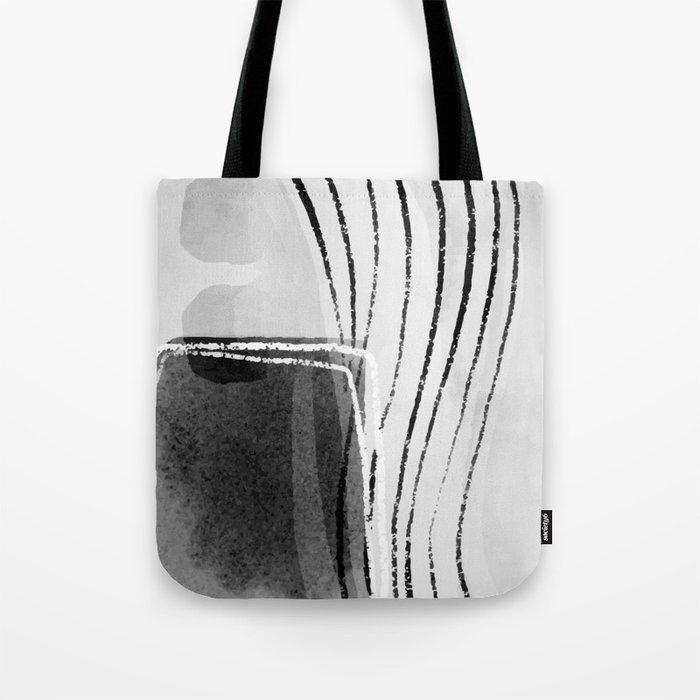Watercolor Decor, Black & White, Abstract Tote Bag