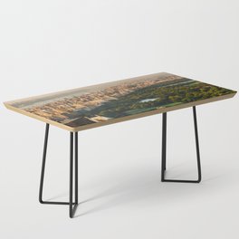 New York City Manhattan skyline and Central Park aerial view at sunset Coffee Table