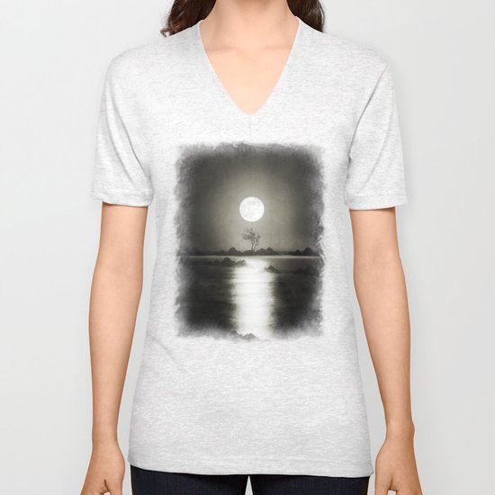 When the moon speaks (part III) Unisex V-Neck