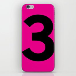 Number 3 (Black & Magenta) iPhone Skin