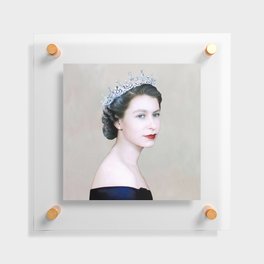 Queen Elizabeth II Mottled Background Floating Acrylic Print