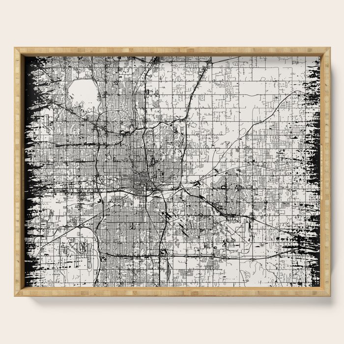 Oklahoma City. Vintage City Map Serving Tray