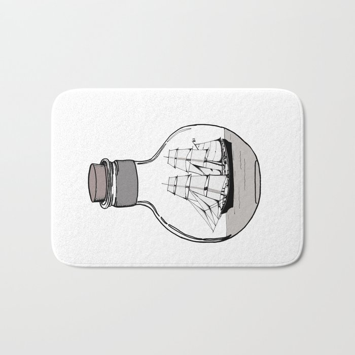 Ship in the Glass Bulb for Home Decor and Apparel Bath Mat