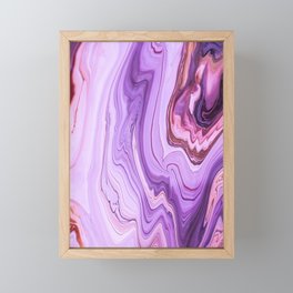 Purple Liquid Marble Geode Framed Mini Art Print