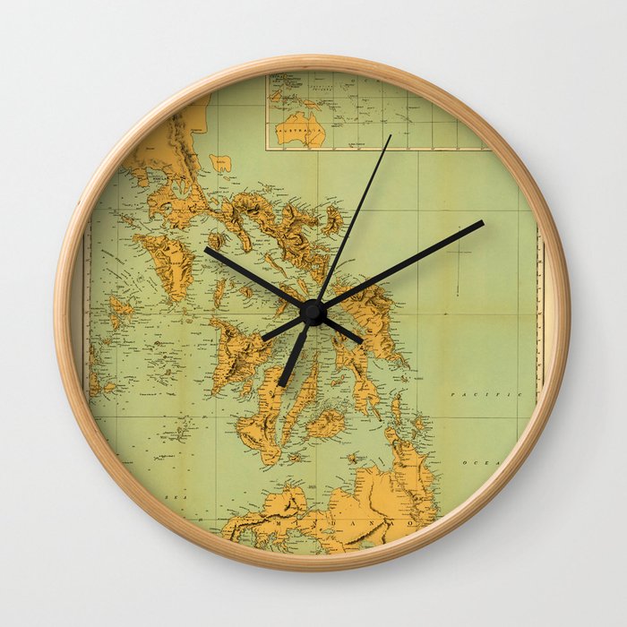 Map Of The Philippines 1898 Wall Clock