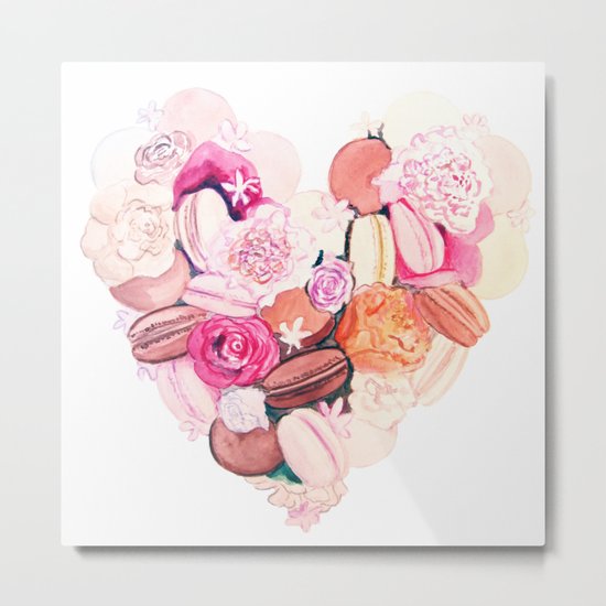 Macaroons Heart Metal Print