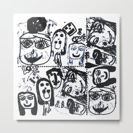 Funny Face | Pop Art | Black and White Metal Print