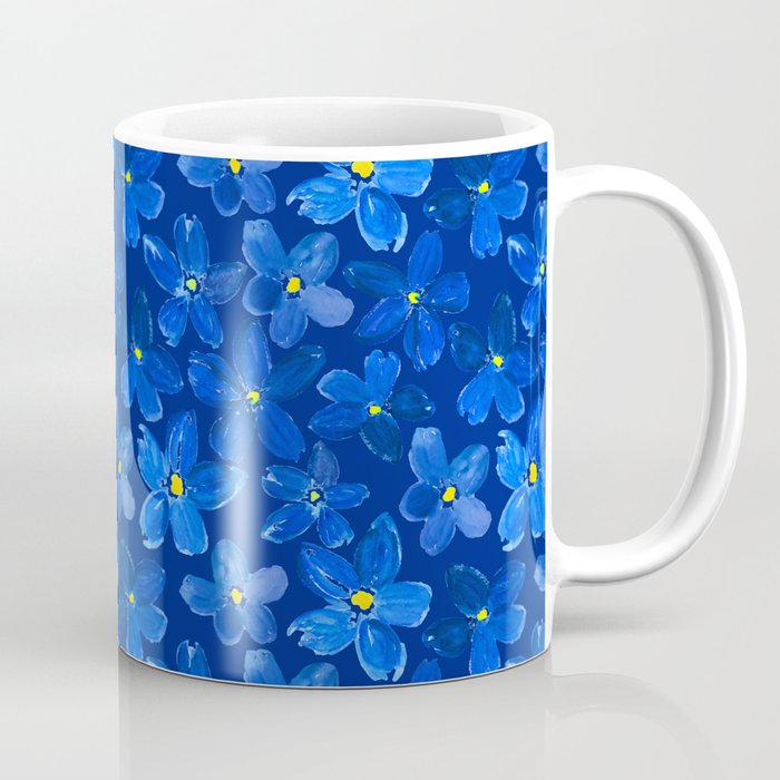 Cobalt-Flowers Coffee Mug