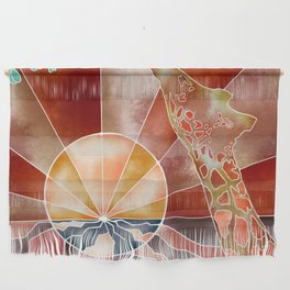 Sunset Giraffe Abstract Wall Hanging