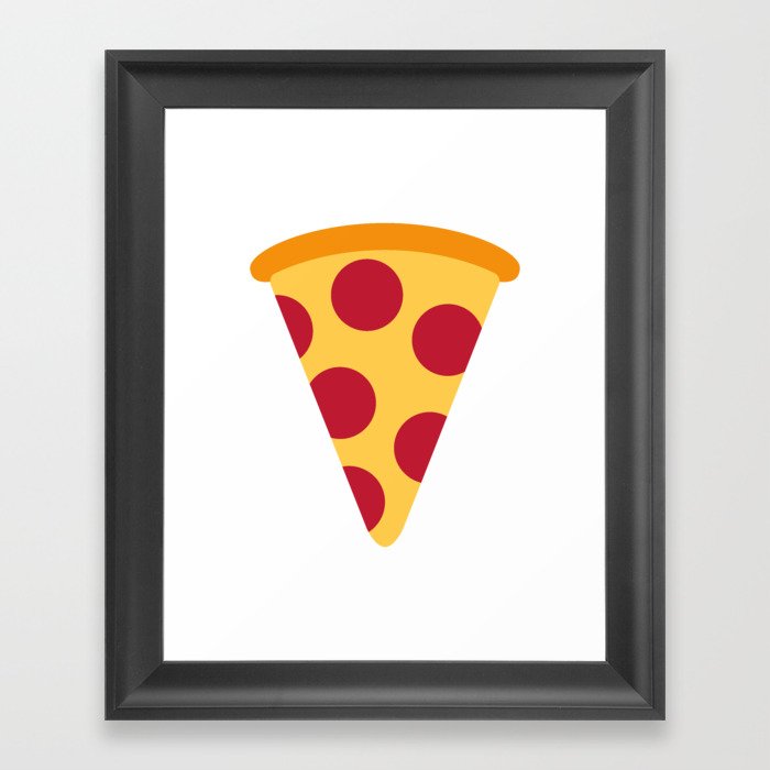 Pizza Emoji Framed Art Print