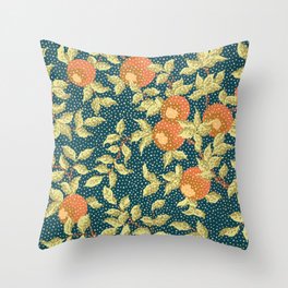 Vintage Oranges Pattern Throw Pillow