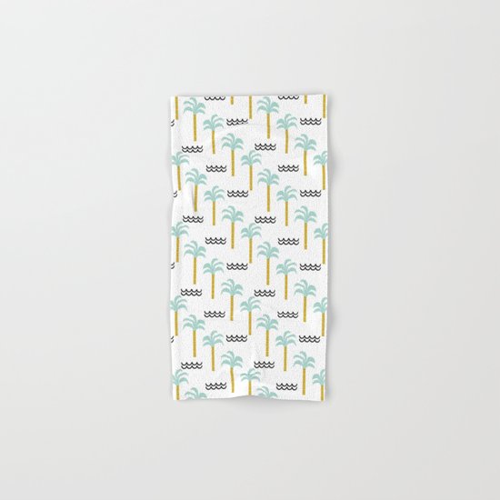 Palm Tree tropical island vacation wave water socal hawaii beach life salt life chilled out vibe Hand & Bath Towel