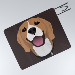 Happy Beagle Dog Picnic Blanket