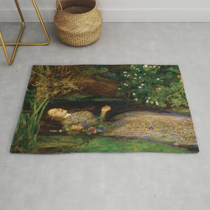 Ophelia, Painting, Sir John Everett Millais Rug