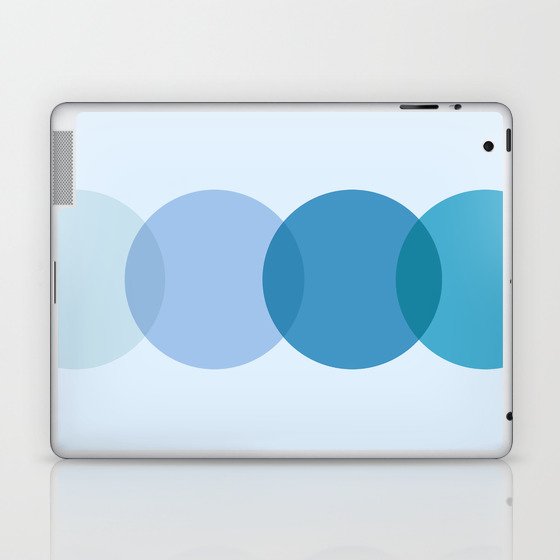 Abstraction_GEOMETRIC_BLUE_CIRCLE_TONE_POP_ART_1204A Laptop & iPad Skin