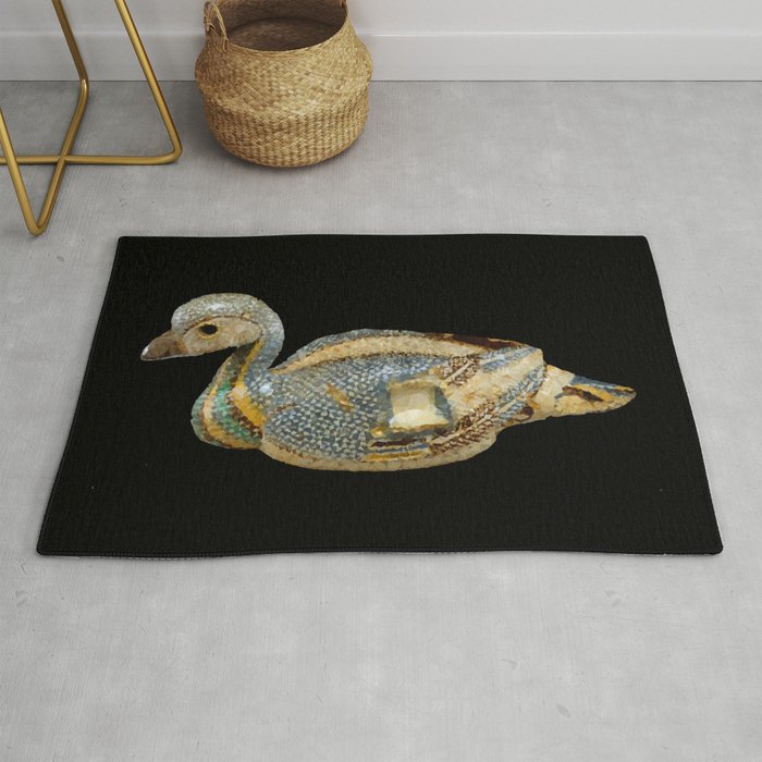 Ancient Egyptian Duck Low Poly Geometric Art Rug