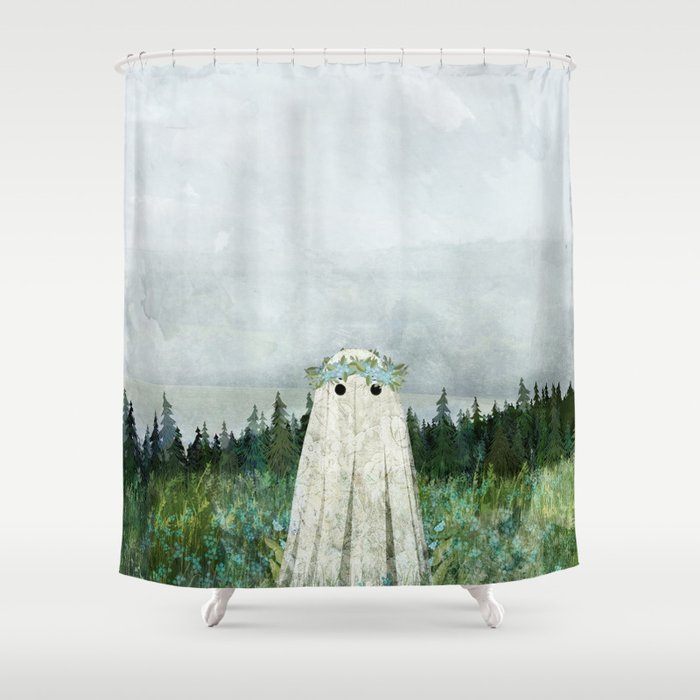 Forget me not meadow Shower Curtain