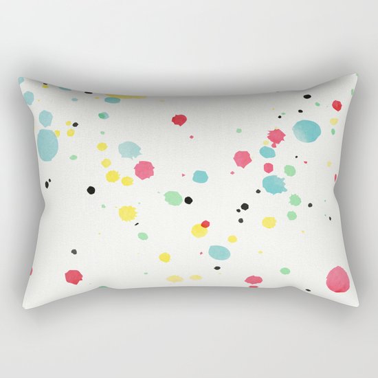 Watercolor splatters on white leather Rectangular Pillow