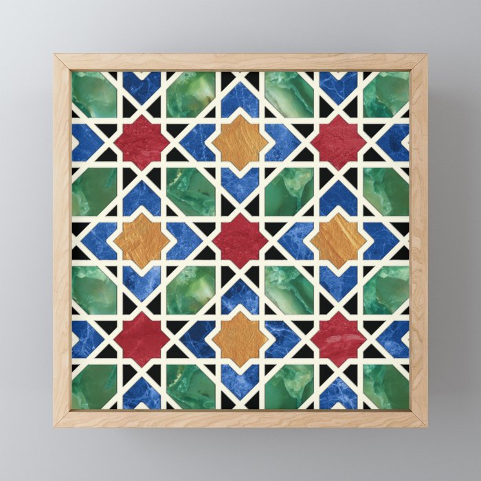 Moroccan mosaic Framed Mini Art Print