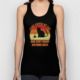 I like Coffee My Cat and Rainy Autumn Tank Top