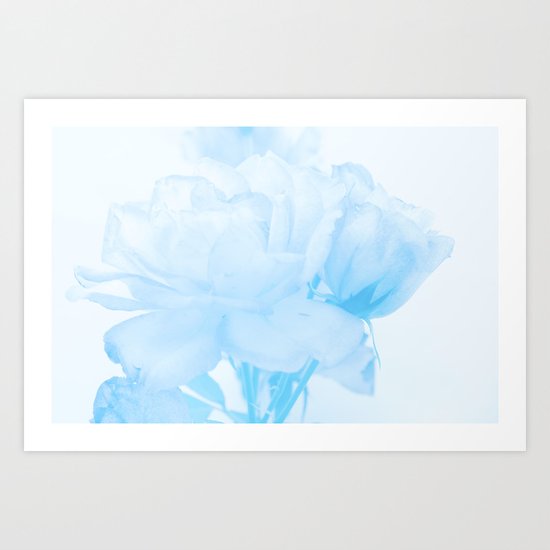 Gentleness #2 - #Soft #Blue #Rose #decor #art #society6 Art Print