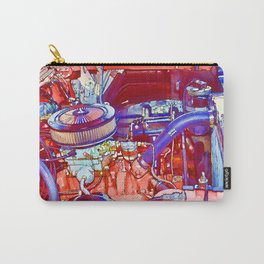 Vehicle engine close up Carry-All Pouch | Compartment, Vintage, Popart, Classic, Transportation, Automobile, Vehicle, Vintage Engine, Abstract, Vehicle Engine Close Up 