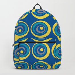 Wobbly Geometric Wacky Circle Dot Pattern V6 2021 Color of the Year and Accent Shades Backpack | Grey, Abstract, Trendy, Colorful, Modern, Aqua, Style, Pattern, Gray, Yellow 