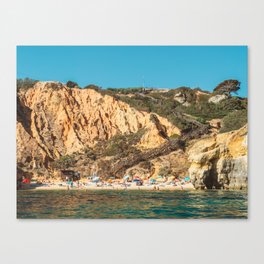 People On Praia do Camilo (Camel Beach) In Portugal, Travel Photo, Large Printable Photography Canvas Print