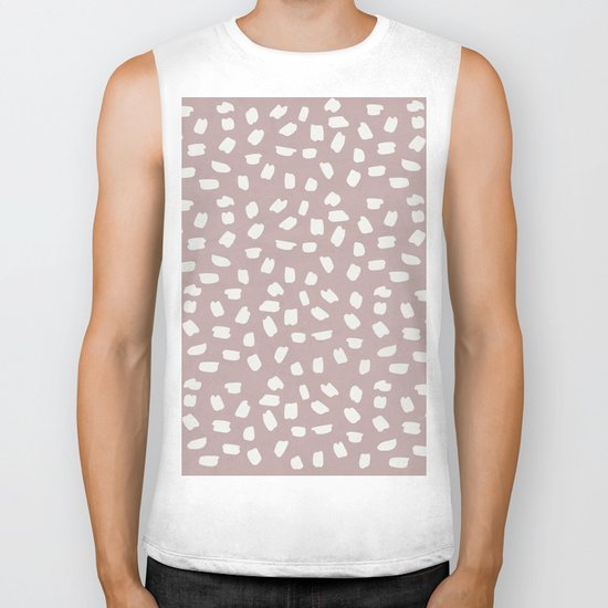 Simply Ink Splotch Lunar Gray on Clay Pink Biker Tank