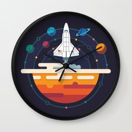Space Shuttle & Solar System Wall Clock
