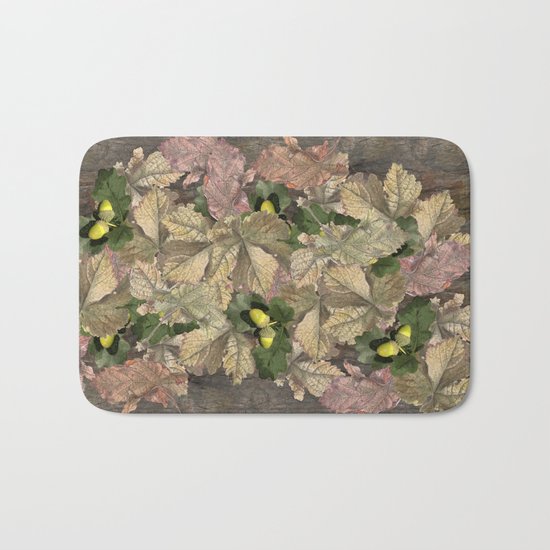 Acorns in Autumn Bath Mat