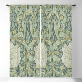 William Morris Vintage Pimpernel Privet Slate Mint Green Blackout Curtain