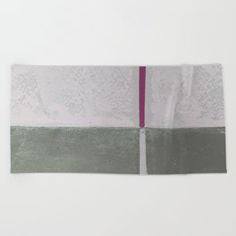 Geometric Gray Pink Green Stripe Colorblock Beach Towel