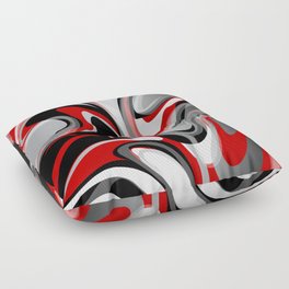 Liquify - Red, Gray, Black, White Floor Pillow