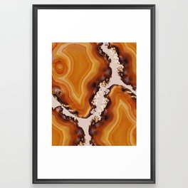 Orange Brown Agate Pattern #1 #gem #decor #art #society6 Framed Art Print