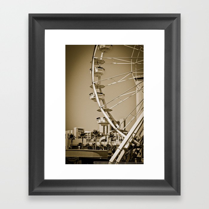 Ferris Wheel, Long Beach CA Framed Art Print