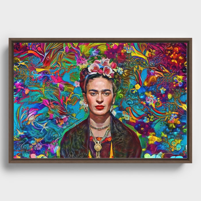 Tropical Flowers Frida Framed Canvas