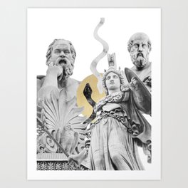 Socrates, Plato & Athena Collage Glam #1 #wall #art #society6 Art Print
