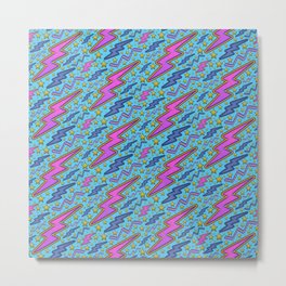 Trust in the Power of Glam Rock Retro Pattern Metal Print